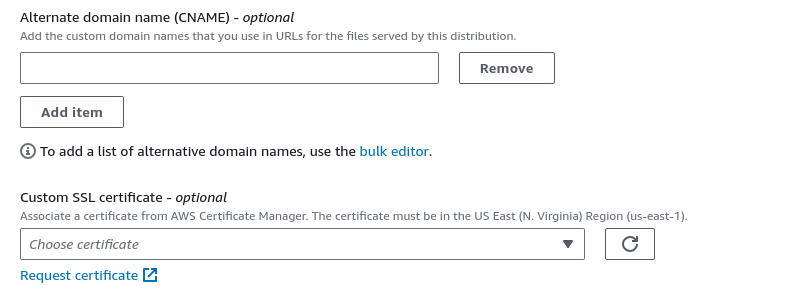 CloudFront distribution custom domain and SSL